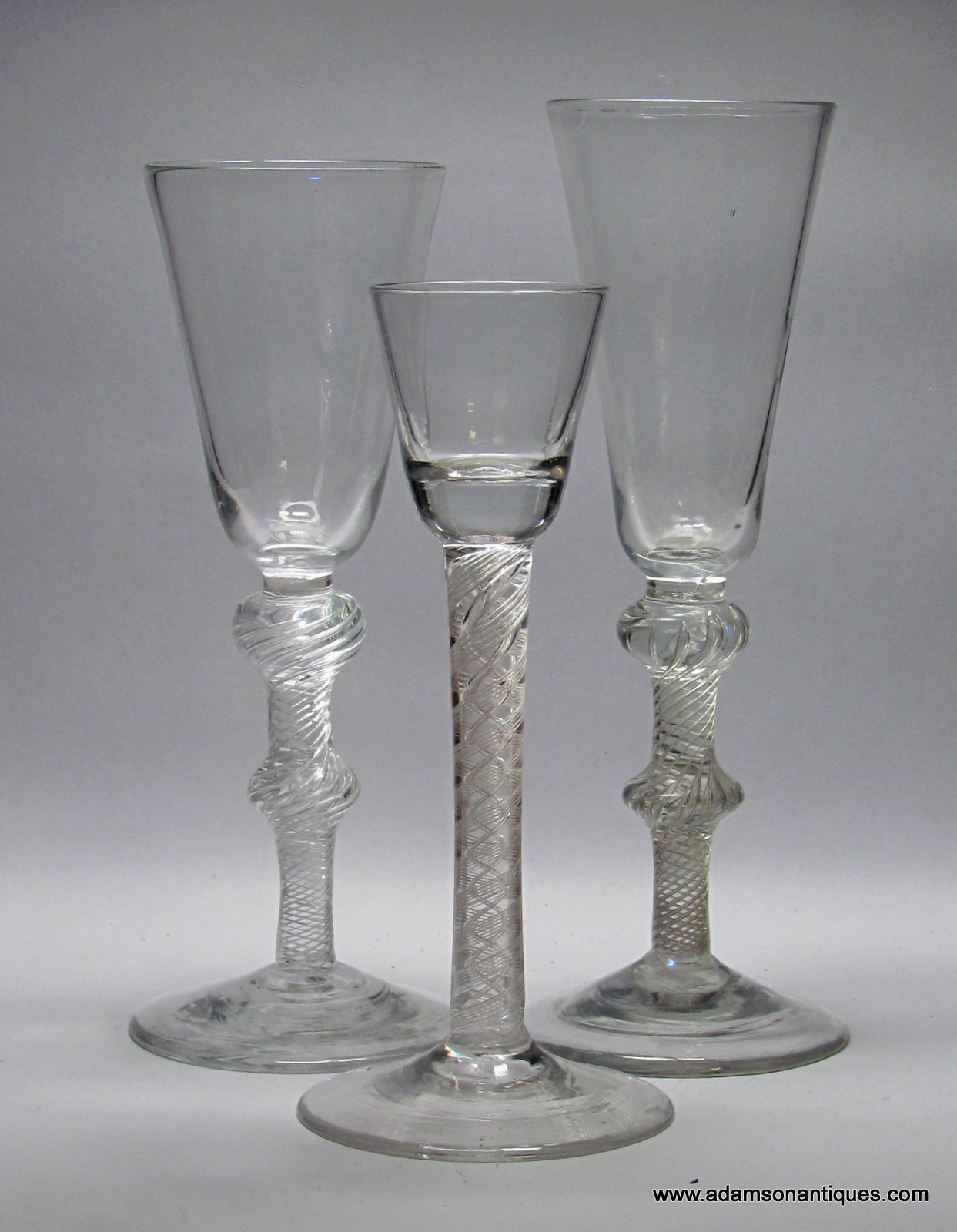 Adamson Antiques Tall Air Twist Cordial Glass