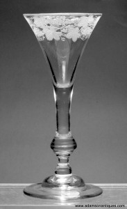 Engraved Balustroid Wine Glass C 1730/35