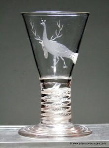 "Scottish" Opaque twist Firing Glass C 1770/80