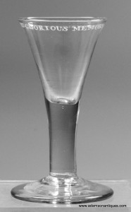 Very Rare Enamelled Williamite Wine Glass C 1750/60