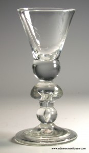 Mushroom Knop Heavy Baluster Wine Glass C 1710/15