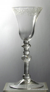 Dutch Engraved Light Baluster Wine Glass C 1740/50