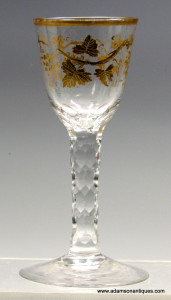 "Giles" Facet Cut Wine Glass C 1770