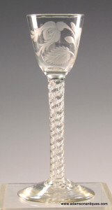 Jacobite Air Twist Cordial Glass C 1750/55