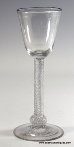 Inscribed Air Twist Wine Glass C 1750/55