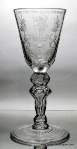 Rare Saxon Cut And Engraved Goblet C 1740/50