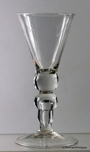 Rare Acorn Knop Baluster Wine Glass c1700