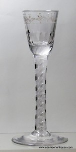 " Irish " Opaque Twist Cordial Glass C 1760/65