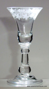 Engraved Baluster Wine Glass C 1725/30