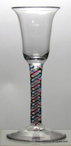 Rare Tartan Twist Wine Glass C 1765/70