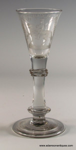 Rare Williamite Wine Glass C 1730/40