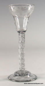 Engraved Pan Top Air Twist Wine Glass C 1750/55