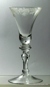 Engraved Baluster Wine Glass C 1730/35