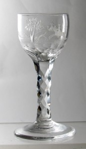 Rare Facet Stem Fox Hunting Glass C 1765/75