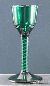 Extremely Rare Green Opaque Twist Wine Glass C1760/70