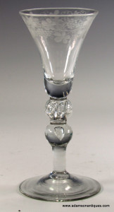 Engraved Light Baluster Goblet C 1735/40
