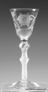 Jacobite Air Twist Wine Glass C 1750/55