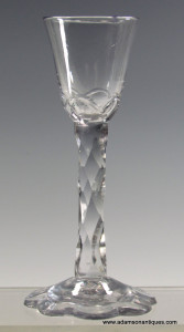 Tall Facet Stem Cordial Glass C 1770/80