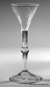 Jacobite Balustroid Wine Glass C 1745/50