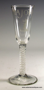 Crested Opaque Twist Ale Glass C 1760/65