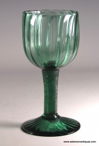 Emerald Green Wine or Champagne Goblet C 1750/55