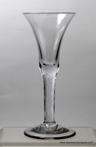Large Multi Spiral Air Twist Wine Glass C 1740/50