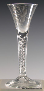 Engraved Mercury Twist Wine Glass C 1750/55