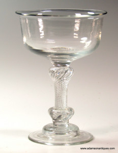 A Superb Composite Stem Champagne Glass C 1750/55