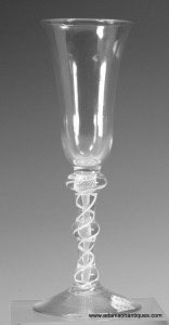 Rare Opaque Twist Ale Glass C 1765/70