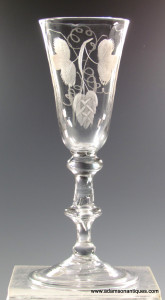 Rare Balustroid Engraved Ale Glass C 1740/50