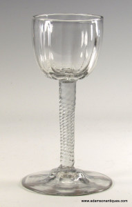 Large Incised Twist Wine Glass C 1750/55