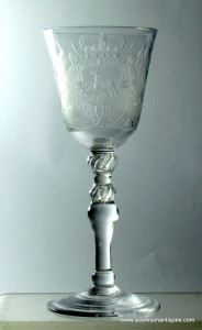Dutch Engraved Light Baluster Goblet C 1750